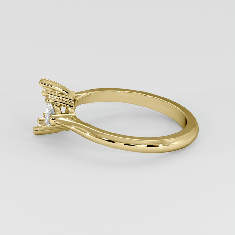 10K Yellow Gold Three Stone Ring Setting
