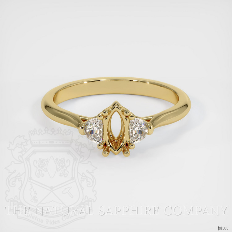 14K Yellow Gold Three Stone Ring Setting
