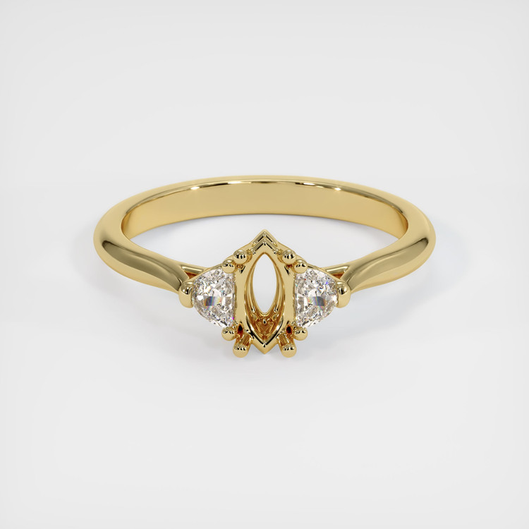 14K Yellow Gold Three Stone Ring Setting