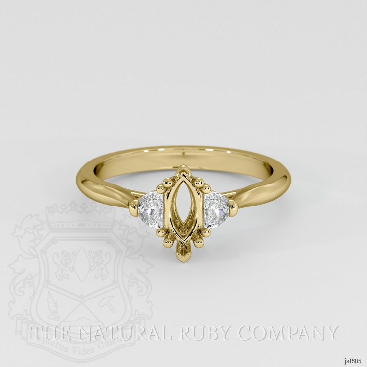 14K Yellow Gold Three Stone Ring Setting