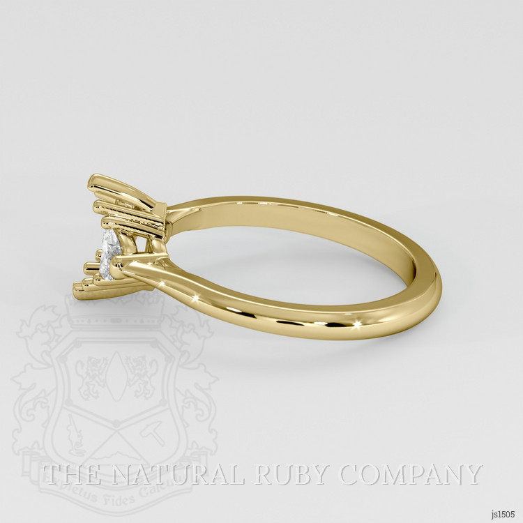 14K Yellow Gold Three Stone Ring Setting