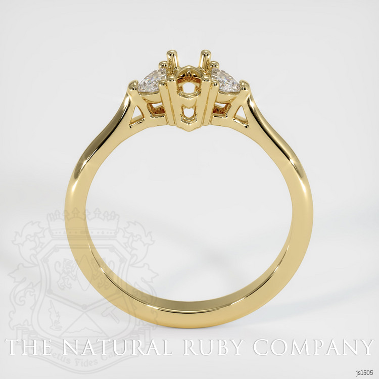 14K Yellow Gold Three Stone Ring Setting