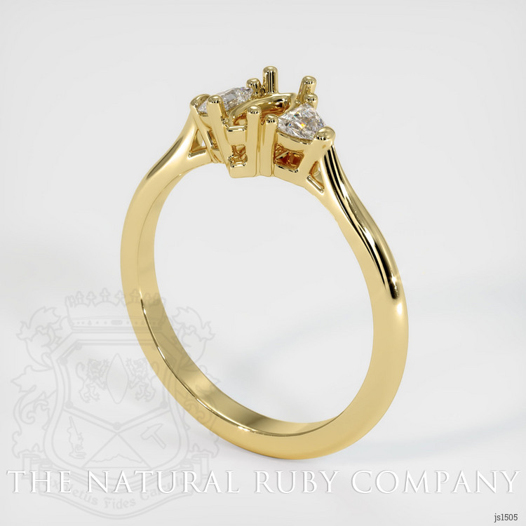 18K Yellow Gold Three Stone Ring Setting