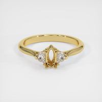 18K Yellow Gold Three Stone Ring Setting Image