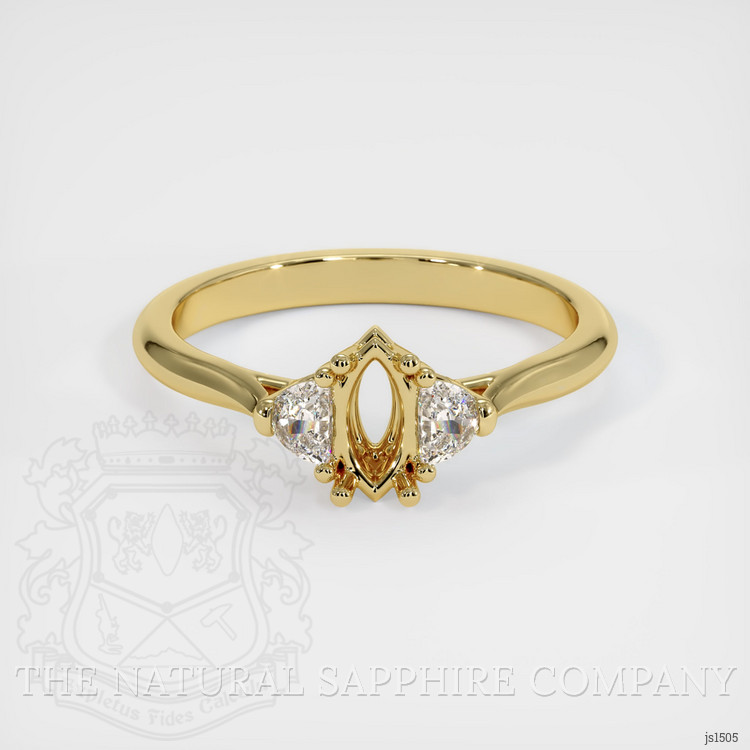 18K Yellow Gold Three Stone Ring Setting