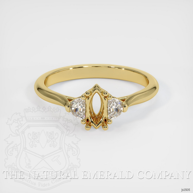 18K Yellow Gold Three Stone Ring Setting