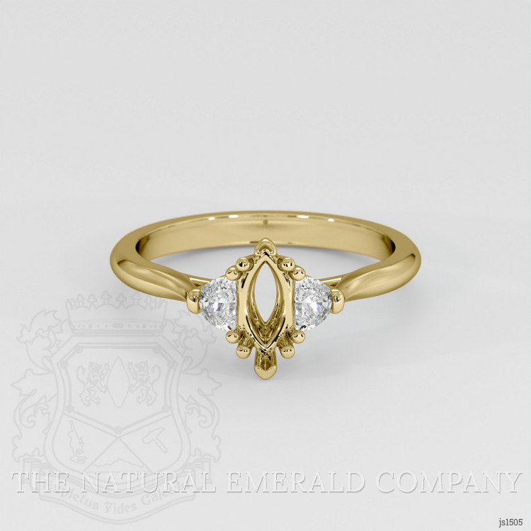 18K Yellow Gold Three Stone Ring Setting