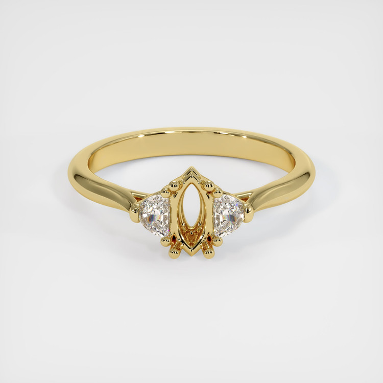 18K Yellow Gold Three Stone Ring Setting