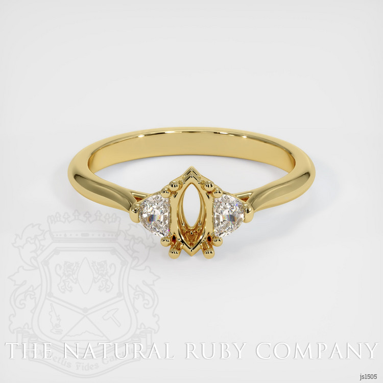18K Yellow Gold Three Stone Ring Setting