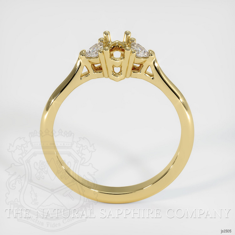 18K Yellow Gold Three Stone Ring Setting