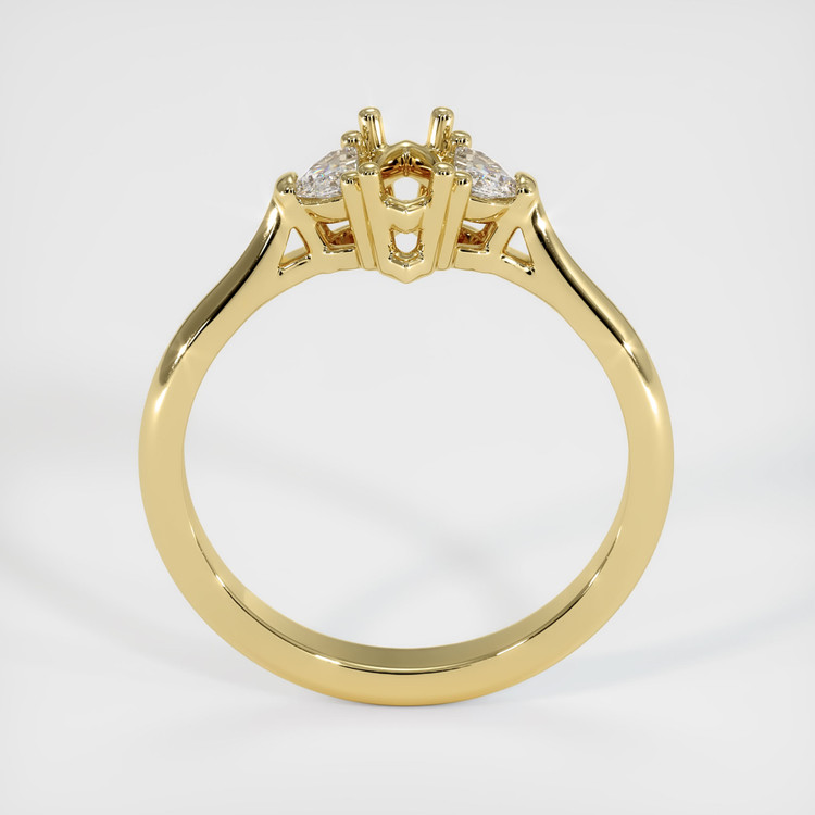 18K Yellow Gold Three Stone Ring Setting