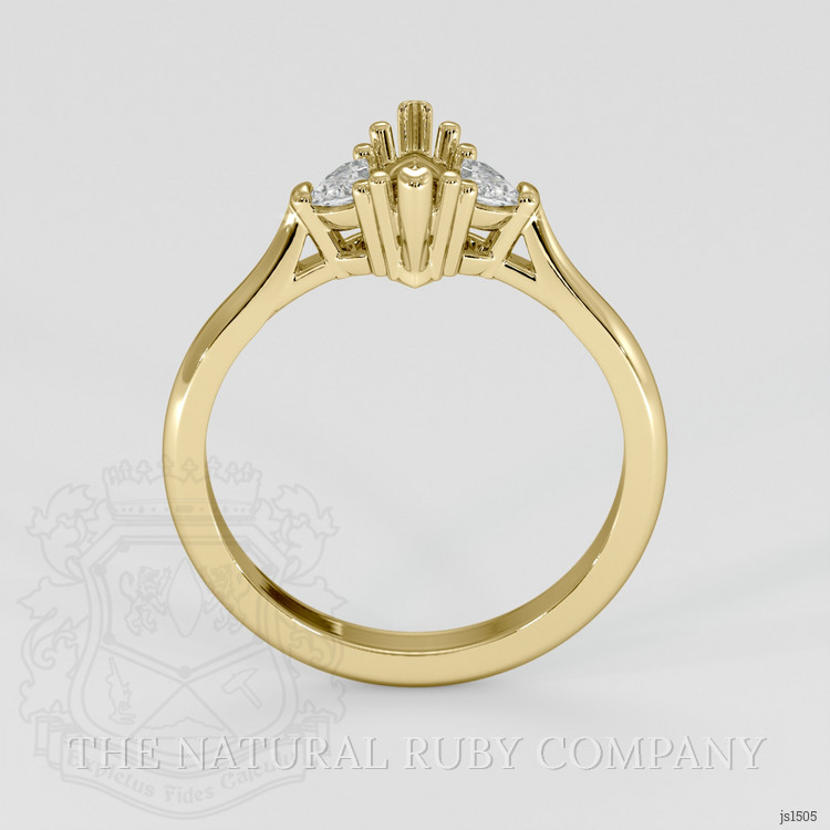 18K Yellow Gold Three Stone Ring Setting