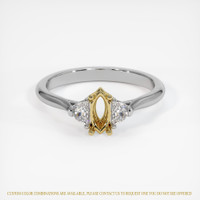 14K Yellow & White Three Stone Ring Setting Image