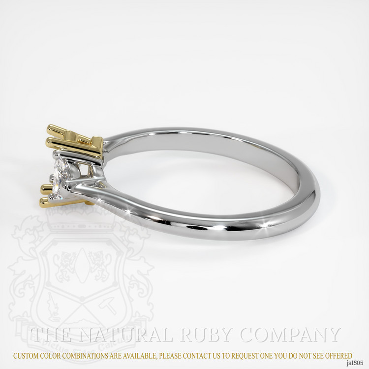 14K Yellow & White Three Stone Ring Setting