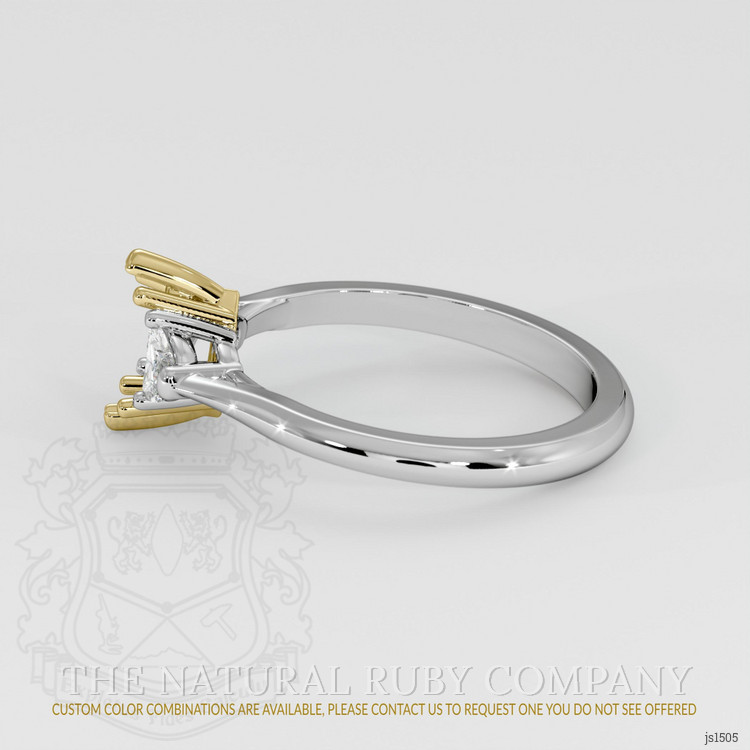 14K Yellow & White Three Stone Ring Setting