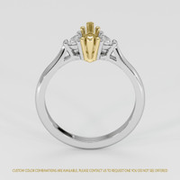 14K Yellow & White Three Stone Ring Setting Image