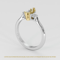 18K Yellow & White Three Stone Ring Setting Video