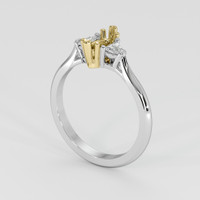 18K Yellow & White Three Stone Ring Setting Image