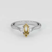18K Yellow & White Three Stone Ring Setting Image