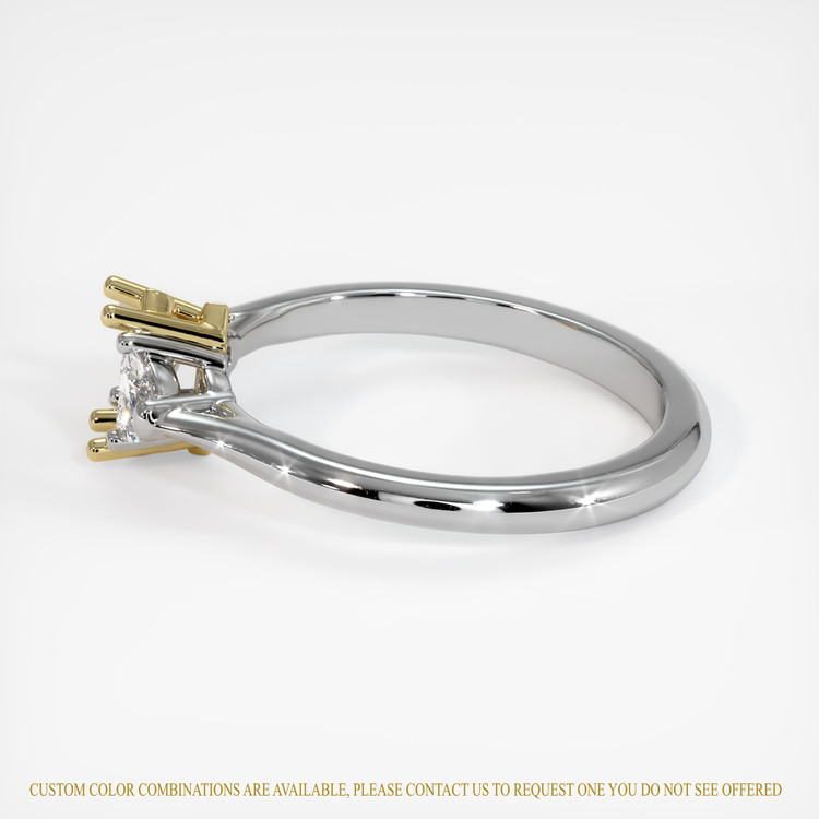 18K Yellow & White Three Stone Ring Setting