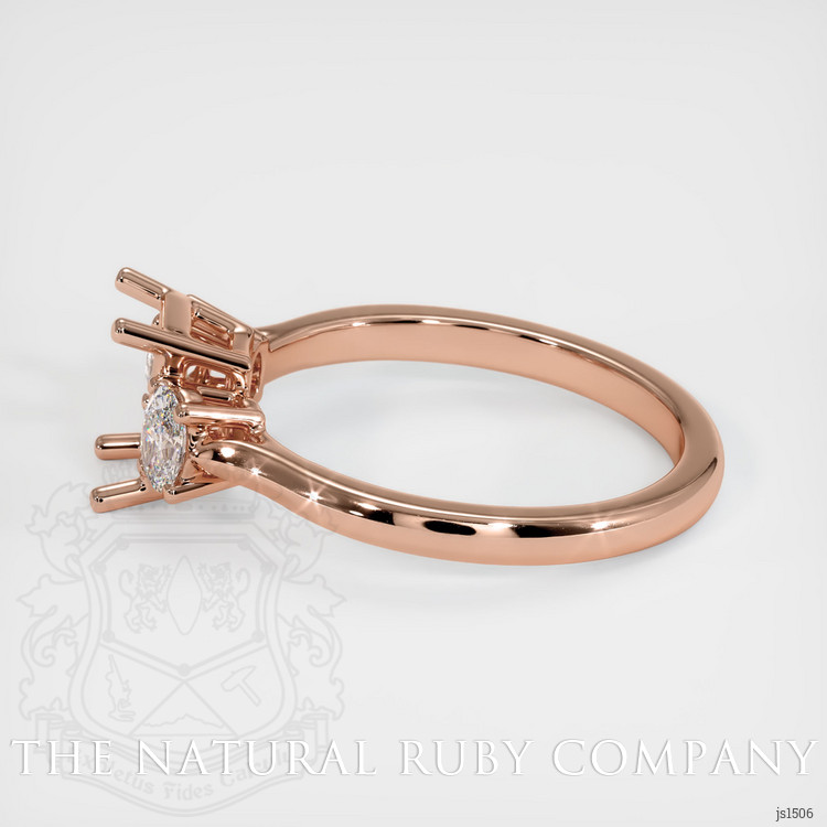 14K Rose Gold Three Stone Ring Setting