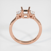 14K Rose Gold Three Stone Ring Setting Image