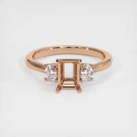 18K Rose Gold Three Stone Ring Setting Image