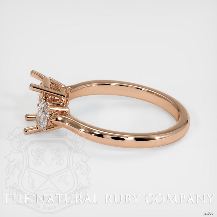 18K Rose Gold Three Stone Ring Setting