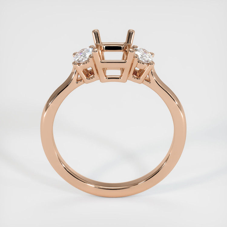 18K Rose Gold Three Stone Ring Setting
