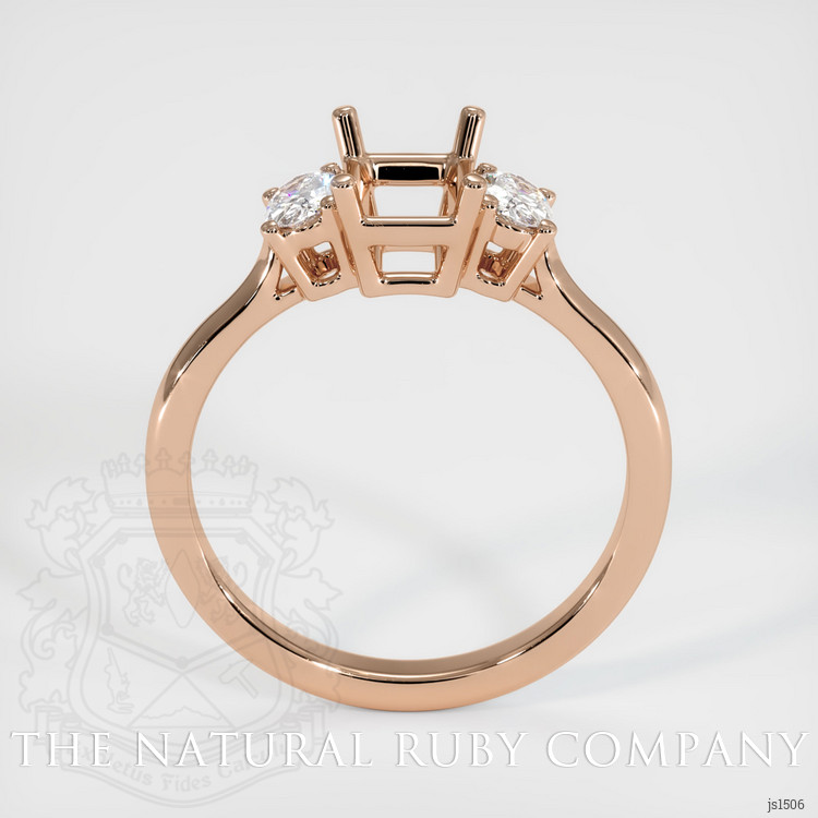 18K Rose Gold Three Stone Ring Setting