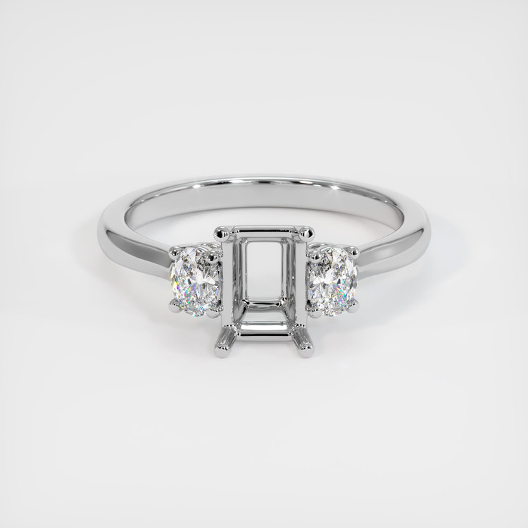 14K White Gold Three Stone Ring Setting