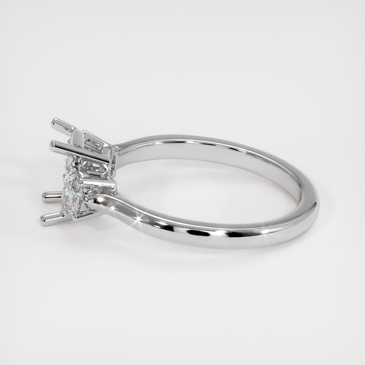 14K White Gold Three Stone Ring Setting