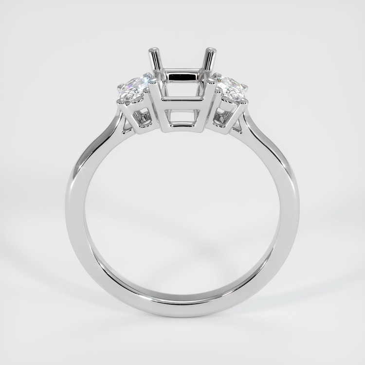 14K White Gold Three Stone Ring Setting