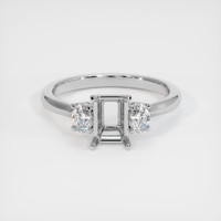 18K White Gold Three Stone Ring Setting Image