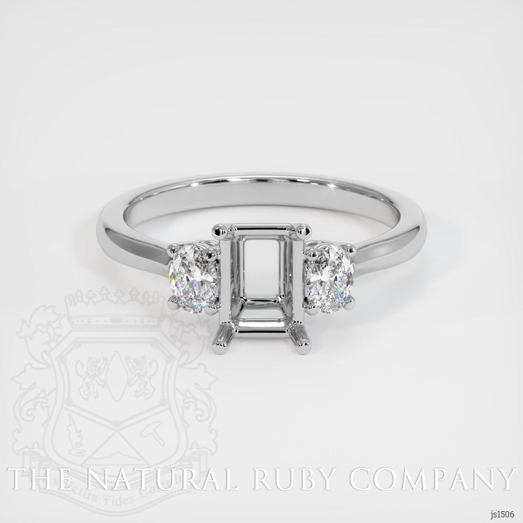 18K White Gold Three Stone Ring Setting