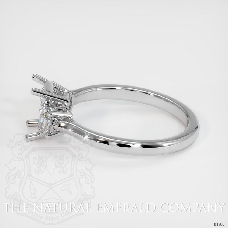 18K White Gold Three Stone Ring Setting