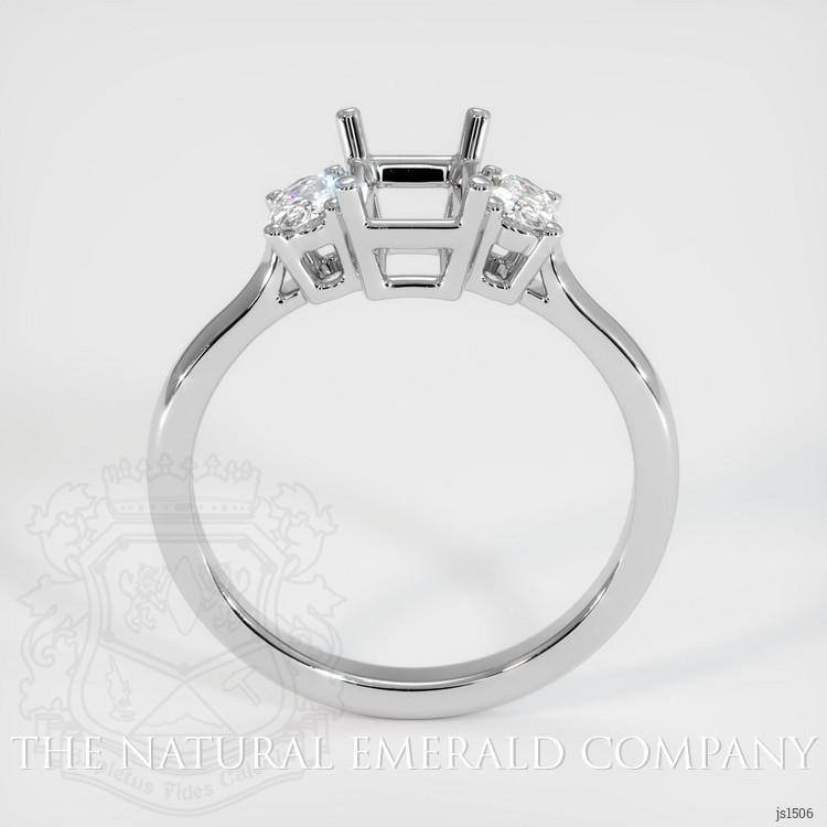 18K White Gold Three Stone Ring Setting