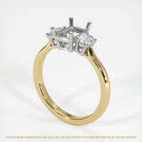 14K White & Yellow Three Stone Ring Setting Video