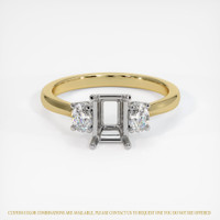 14K White & Yellow Three Stone Ring Setting Image