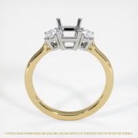 14K White & Yellow Three Stone Ring Setting Image