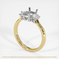 18K White & Yellow Three Stone Ring Setting Video