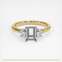 18K White & Yellow Three Stone Ring Setting Image