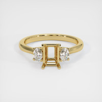 10K Yellow Gold Three Stone Ring Setting Image