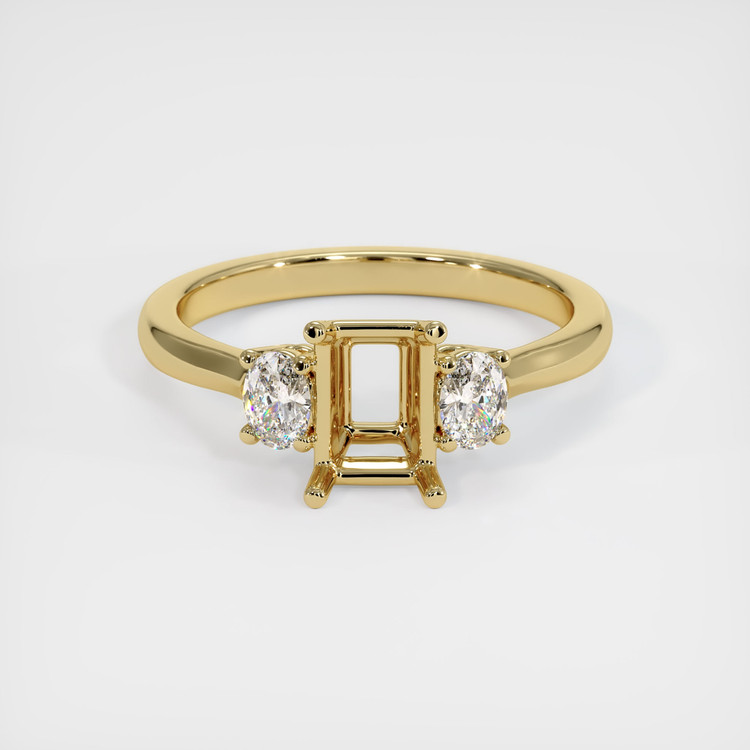 10K Yellow Gold Three Stone Ring Setting
