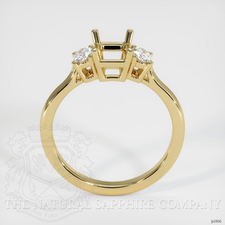 14K Yellow Gold Three Stone Ring Setting