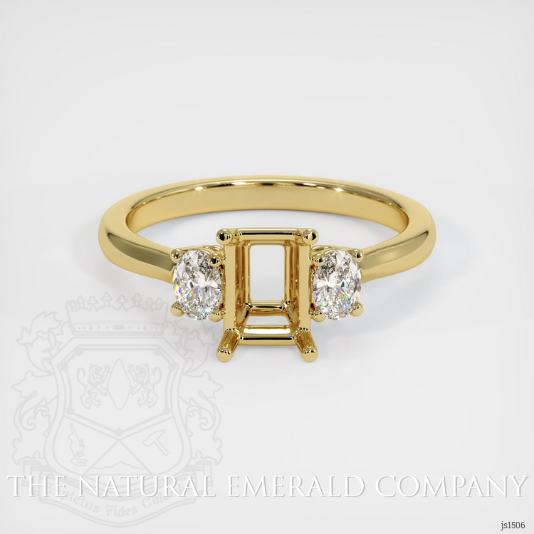 18K Yellow Gold Three Stone Ring Setting