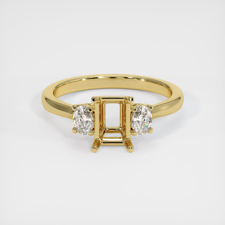 18K Yellow Gold Three Stone Ring Setting