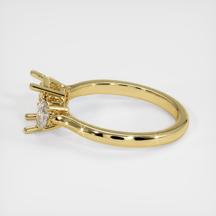 18K Yellow Gold Three Stone Ring Setting