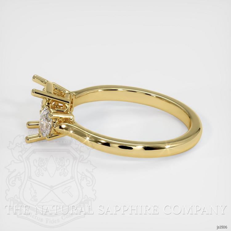18K Yellow Gold Three Stone Ring Setting