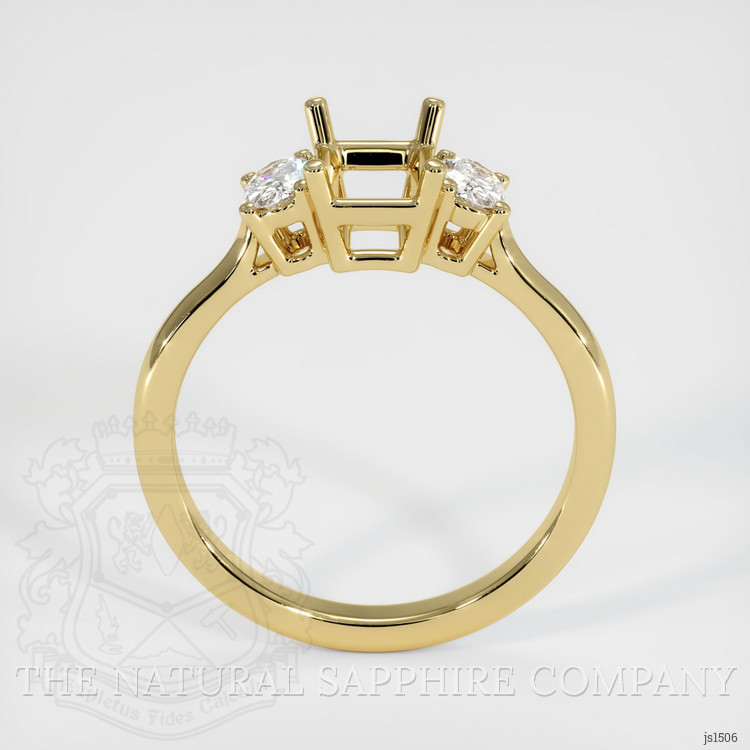 18K Yellow Gold Three Stone Ring Setting
